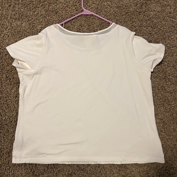 Ruby Rd 2X Cream Top with Beaded Collar - Picture 2 of 3